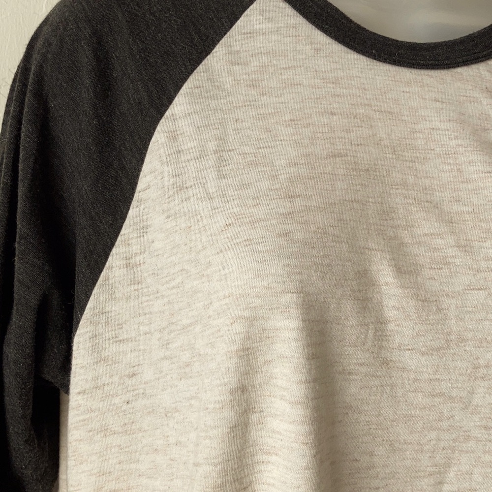 American Apparel M baseball jersey tee cream/gray - Picture 4 of 8